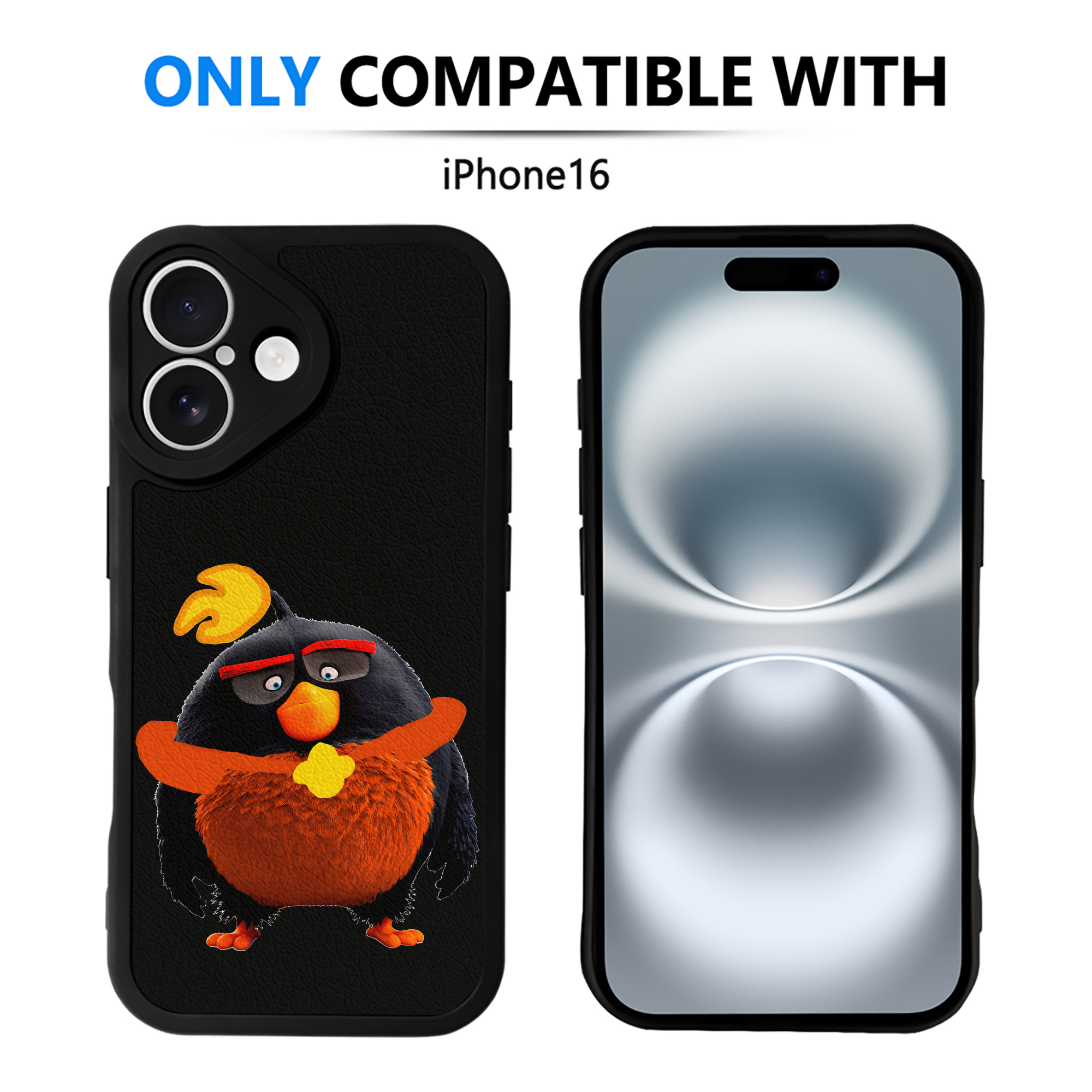 （画像用） Angry Birds アングリーバード 【iPhone 16シリーズ対応】シリコンスマホケース（レザー調） 材質：シリコン